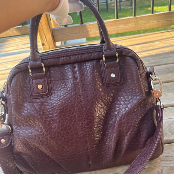 Jewell by thirty one  pebble Leather Satchel burgundy - Picture 6 of 11